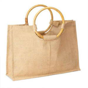 Wooden Handle jute bags